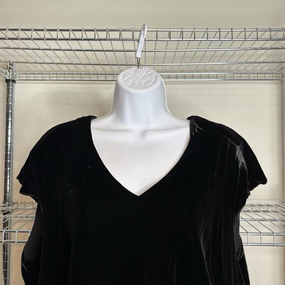 Jones New York‎ Women's Black Velvet Short Sleeve Top Size 20W Festive Luxe - Picture 7 of 11